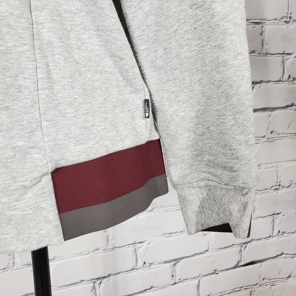 The North Face Heather Gray Sweatshirt with Burgundy Trim - Picture 5 of 8